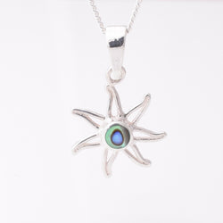 P1133 - 925 silver sunburst shell pendant