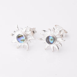S960 - 925 silver abalone sunburst stud earrings