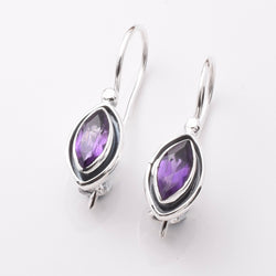 E902 - 925 silver amethyst marquis earrings