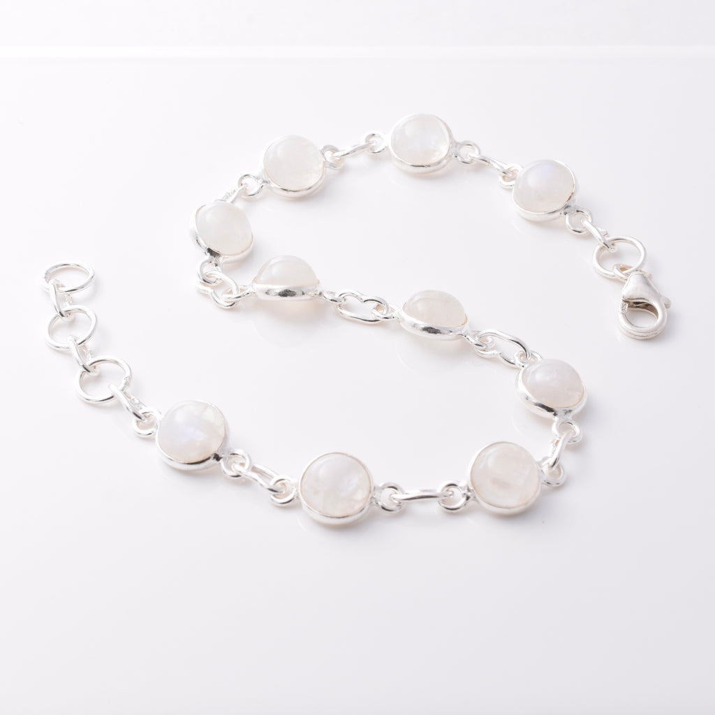 B034 - 925 silver and moonstone bracelet