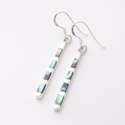 E841 - 925 silver abalone bar earrings