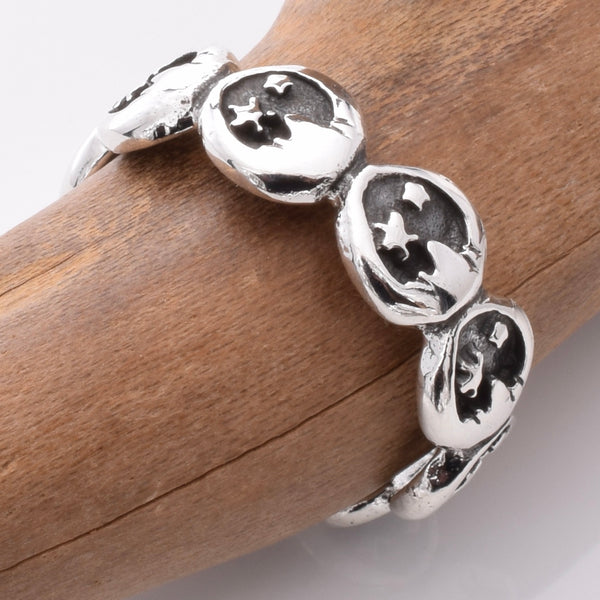 R297 925 silver moon and stars ring – Java Designs