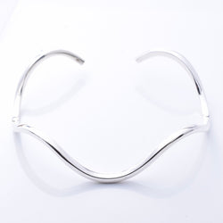 B052 - 925 silver wavy open bangle