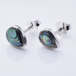 S1013 - 925 silver abalone teardrop stud earrings
