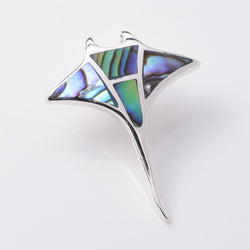 P983 - 925 silver abalone manta ray pendant