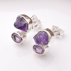 S1015 - 925 silver amethyst stud earrings