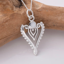 P1005 - 925 silver MOP heart pendant