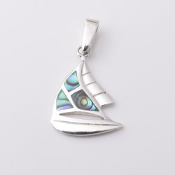 P1128 - 925 silver abalone yacht pendant