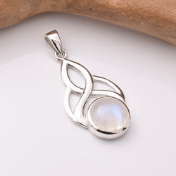 P1230 - 925 silver moonstone celtic pendant