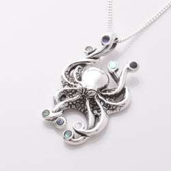 P1159 - 925 silver abalone octopus pendant