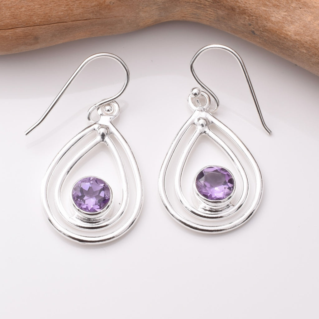 E857 - 925 silver amethyst earrings