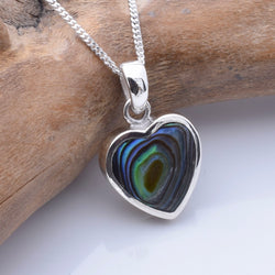 P1217 - 925 silver abalone heart pendant