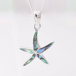 P1123 - 925 silver abalone starfish pendant