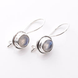 E907 - 925 silver moonstone facet round earrings