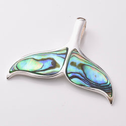P1090 - 925 silver shell whale tail pendant
