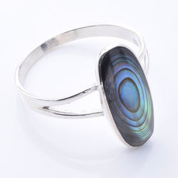 R359 - 925 silver abalone long oval ring