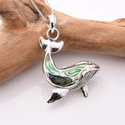 P1214 - 925 silver whale abalone pendant