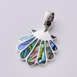 P1078 - 925 silver and abalone scallop pendant