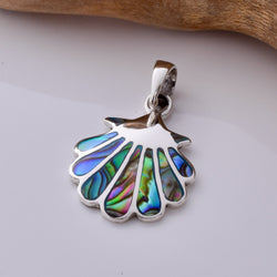 P1078 - 925 silver and abalone scallop pendant
