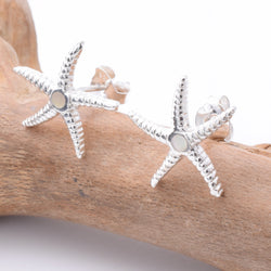 S834 - 925 silver and MOP starfish stud earrings