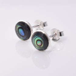 S773 - 925 silver abalone stud earrings