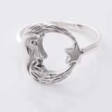 R240 - 925 silver Moon and star ring