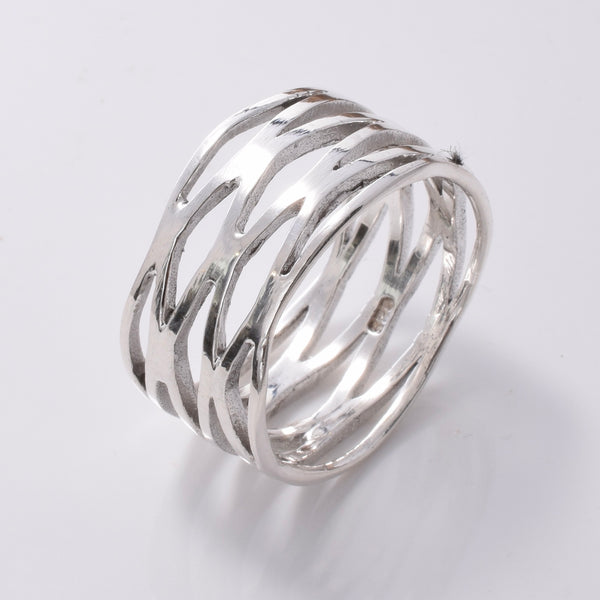 R200 - 925 silver crossover ring – Java Designs