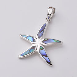 P956 - 925 Silver and abalone starfish pendant