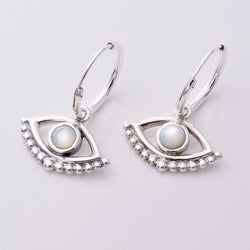 E769 - 925 Silver and MOP eye hoop earrings