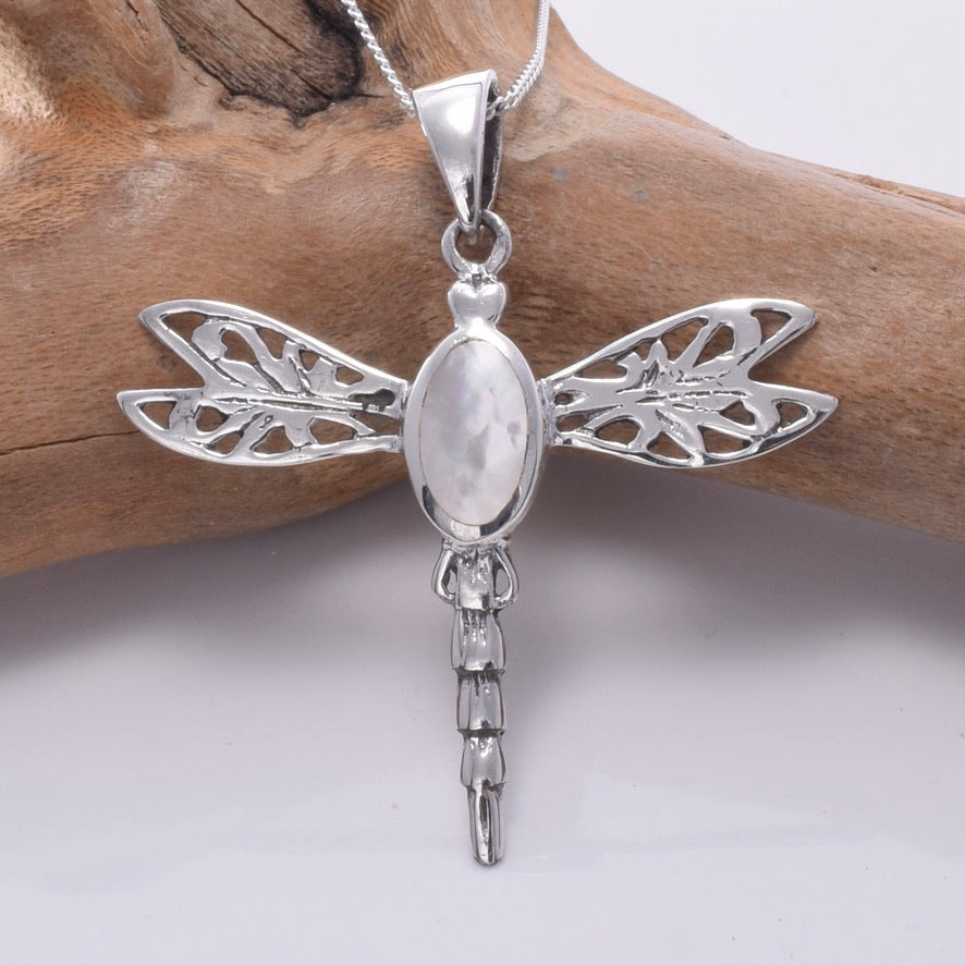 P833 - 925 silver MOP dragonfly pendant