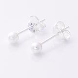 S728 - 925 Silver 3mm Imm pearl stud earrings