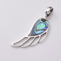 P957 - 925 Silver and abalone angel wing pendant