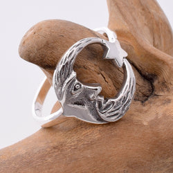 R240 - 925 silver Moon and star ring