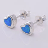 S412 - Heart "Fire Opal" stud earrings
