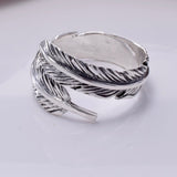 R185 - 925 silver feather wrap ring