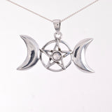 P493 - Triple moon pendant with moonstone