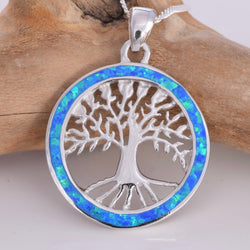 P506 - Tree Of Life "Fire Opal" pendant
