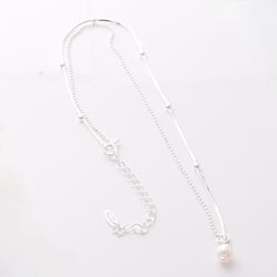 P1087 - 925 silver and pearl mixed chain necklace