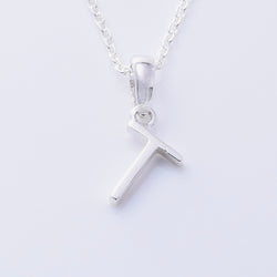 P1335 - T 925 silver initial pendant - T