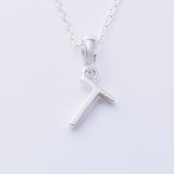 P1335 - T 925 silver initial pendant - T