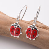 E828 - 925 silver red ladybug earrings