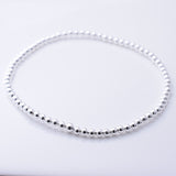 B066 - 925 silver elasticated 2.5mm bead bracelet 17cm