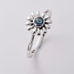 R249 - 925 Silver abalone flower ring