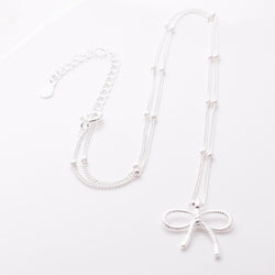 P1166 - 925 silver necklace with bow pendant