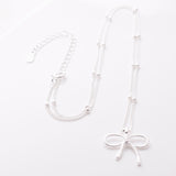 P1166 - 925 silver necklace with bow pendant