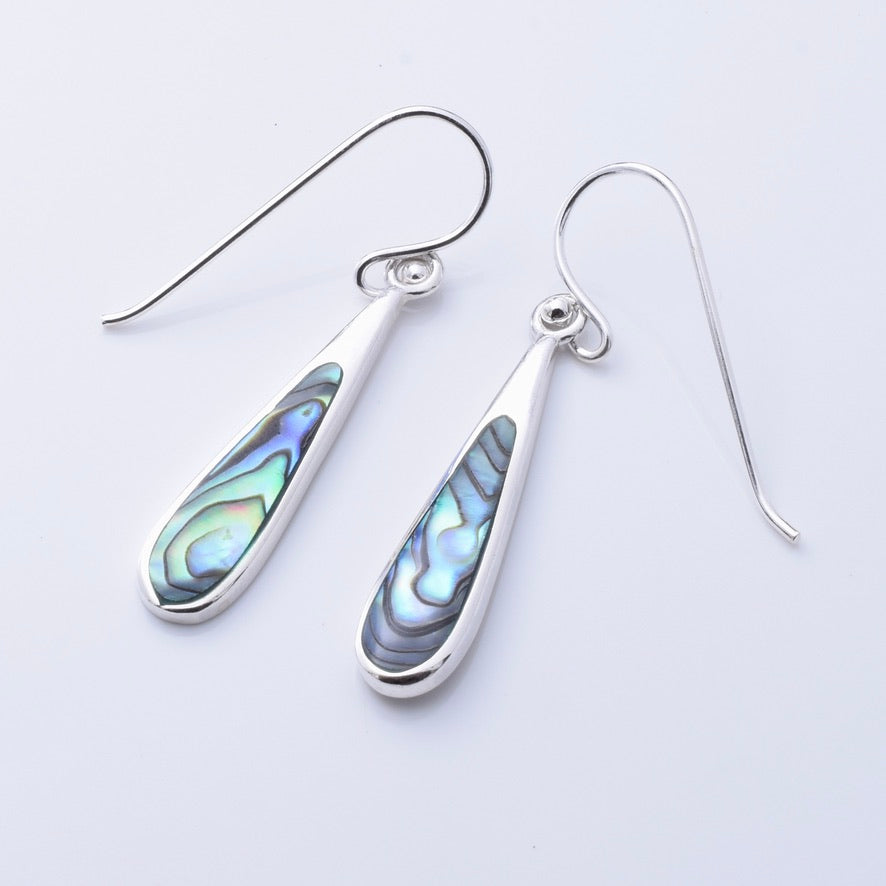 E899 - 925 silver AB slim teardrop earrings