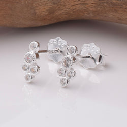 S950 - 925 silver CZ bubbles stud earrings