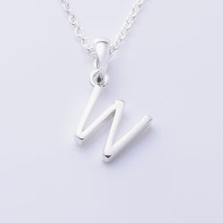 P1335 - W 925 silver initial pendant - W
