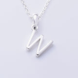 P1335 - W 925 silver initial pendant - W