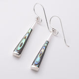 E877 - 925 silver abalone slim cone earrings
